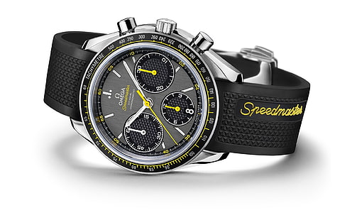 Omega speedmaster часовници - реклама HD Wallpaper .., кръгъл часовник с хронограф в черен и сребрист цвят, HD тапет HD wallpaper