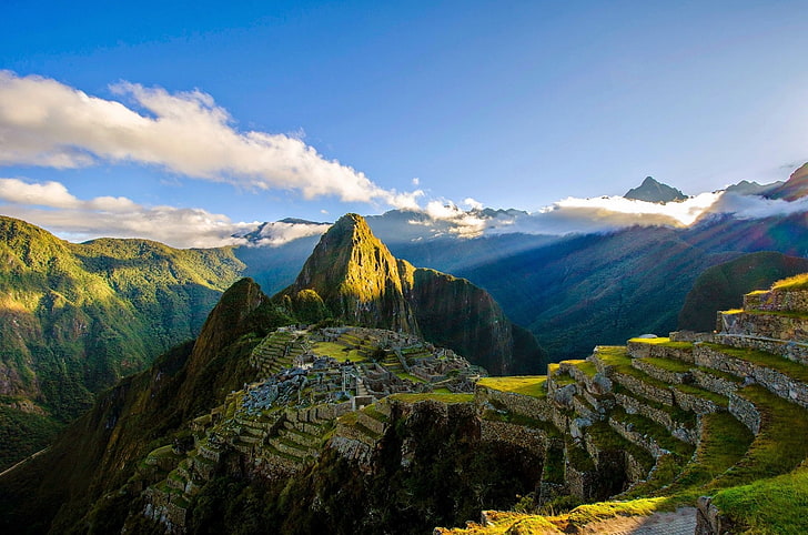 inca, machu, mountains, peru, picchu, ruins, HD wallpaper