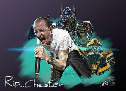 music, the film, art, Transformers, Linkin Park, Chester Bennington, soundtrack, HD wallpaper HD wallpaper