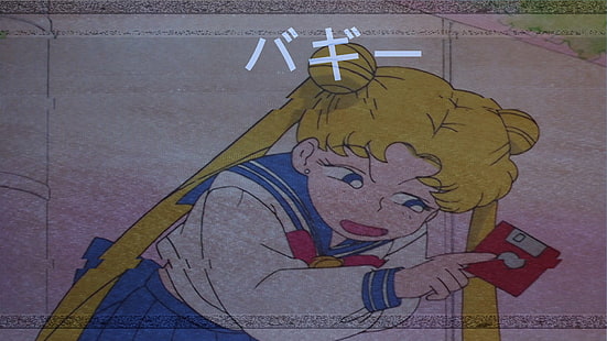 vaporwave, anime girls, Sailor Moon, Tsukino Usagi, Tapety HD HD wallpaper