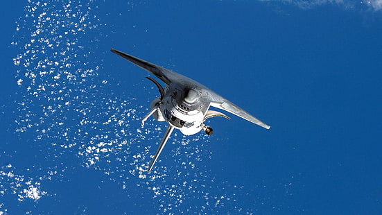 avion blanc, espace, NASA, navette spatiale, véhicule, Fond d'écran HD HD wallpaper