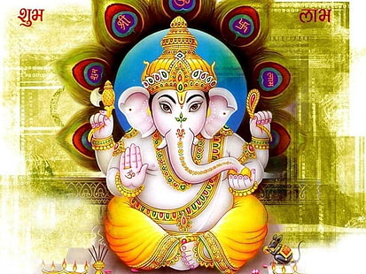 Bebek Ganesha, Ganesha vektör, Tanrı, Lord Ganesha, sevimli, ganesha, efendisi, HD masaüstü duvar kağıdı HD wallpaper