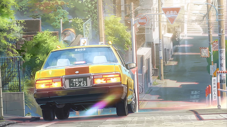 fond d'écran de l'application du jeu, Kimi no Na Wa, Anime, Tokyo, Japon, Votre nom, taxi, route, Fond d'écran HD