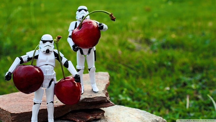 star wars red stormtroopers fruits grass rocks cherries 1920x1080  Video Games Star Wars HD Art , Star Wars, red, HD wallpaper