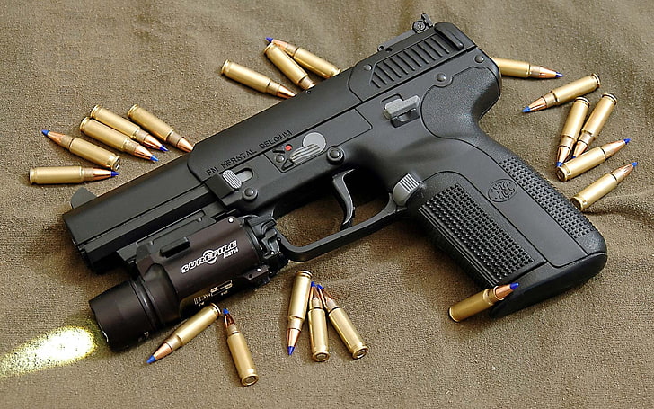 gun, pistol, FN Five-Seven, HD wallpaper