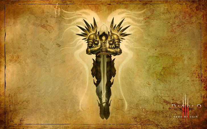 Diablo 2 illustration, Diablo III, Diablo, video games, Tyrael, Blizzard Entertainment, HD wallpaper