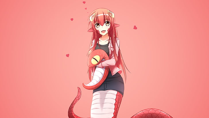 rothaarige Octopus Lady Anime digitale Tapete, ohne Titel, Monster Musume no Iru Nichijou, Anime Mädchen, Lamia, Miia (Monmusu), Anime, HD-Hintergrundbild