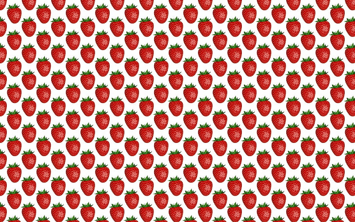 Strawberries, fruit, red, patternpaper, strawberry, texture, HD wallpaper