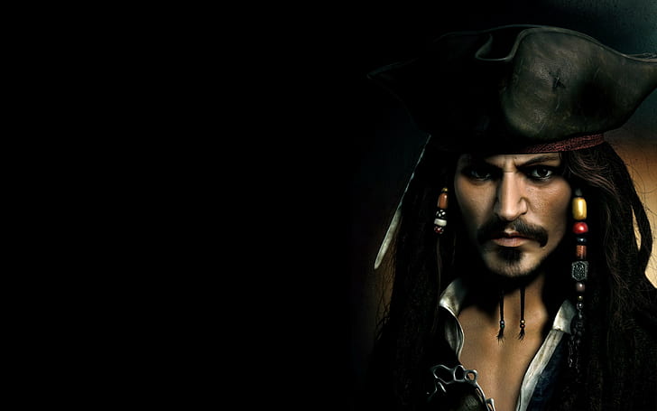 Johnny Depp, Bajak Laut Karibia, Jack Sparrow, Wallpaper HD