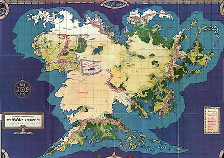 mapa, O Senhor dos Anéis, Terra-média, HD papel de parede HD wallpaper