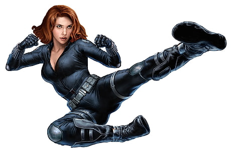 Marvel Cinematic Universe, Black Widow, simple background, women, Scarlett Johansson, HD wallpaper HD wallpaper