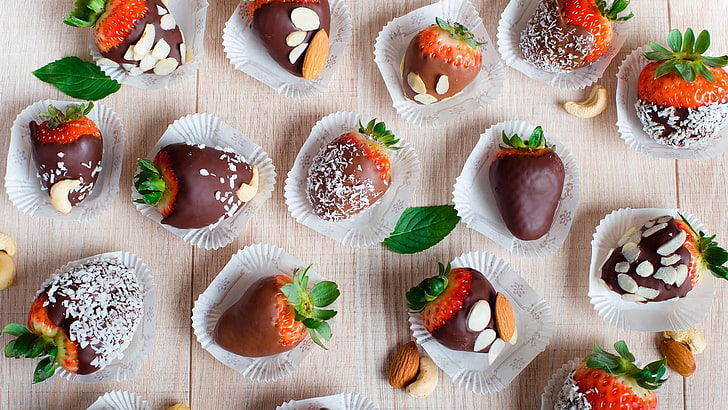 schokolade, erdbeere, süßigkeiten, süßigkeit, dekoration, nachtisch, erdbeeren, lecker, HD-Hintergrundbild