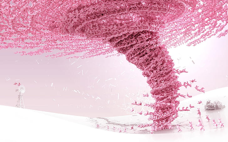 Pink Bunny Tornado Artistic Wallpaper 2560×1600, HD wallpaper
