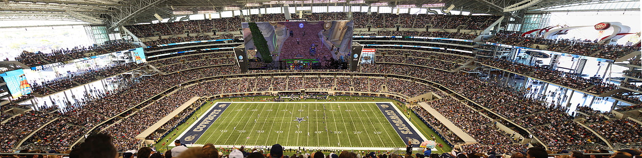 amerikansk fotboll NFL Stadium Dallas Cowboys 10000x2461 Sport Fotboll HD Art, NFL, Amerikansk fotboll, HD tapet HD wallpaper