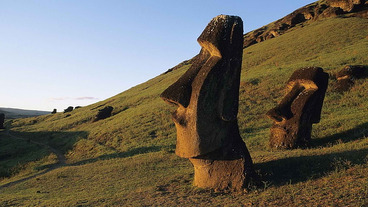 wielkanoc, wyspa, moai, posągi, Tapety HD