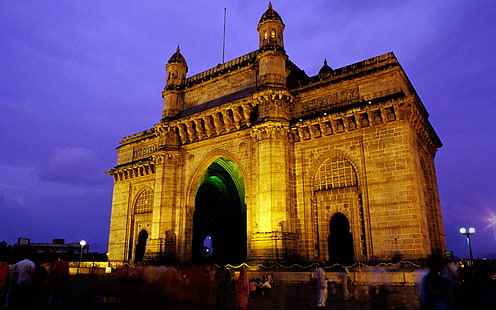 Ворота Индии Мумбаи, коричневое кирпичное здание, Мир, Городские пейзажи, городской пейзаж, город, Индия, Мумбаи, HD обои HD wallpaper