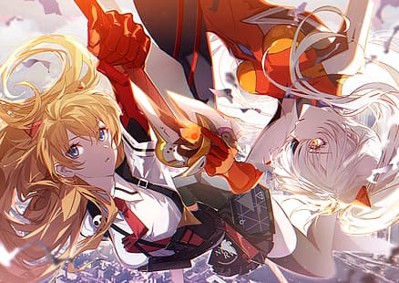Sua, Anime, Anime-Mädchen, Neon Genesis Evangelion, Asuka Langley Soryu, Honkai Impact 3., Kiana Kaslana, HD-Hintergrundbild HD wallpaper