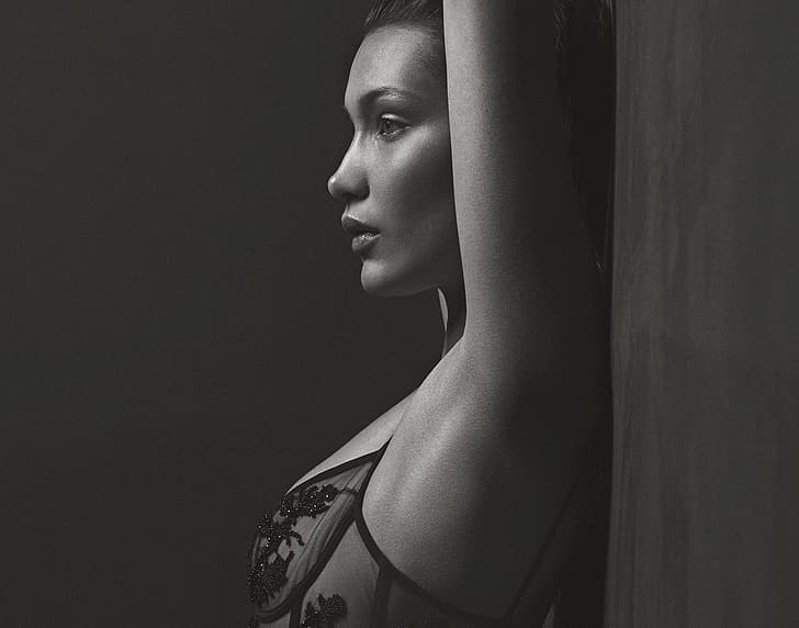 model, profile, Bella Hadid, HD wallpaper