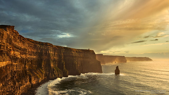 Jolies falaises de Moher, comté de Clare, Irlande, Europe, Fond d'écran HD HD wallpaper