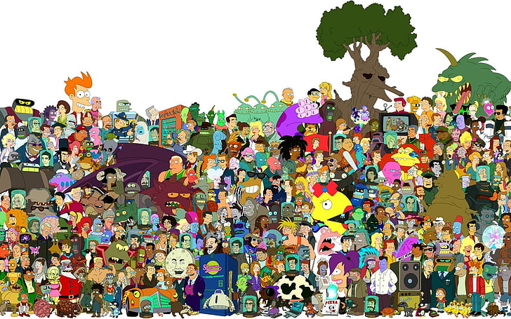 digitale Tapete der Zeichentrickfilm-Figuren, Futurama, HD-Hintergrundbild
