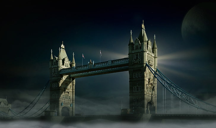 London, Night, Tower Bridge, Wallpaper HD