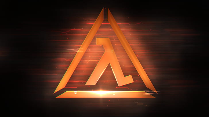 video games, Half-Life, Half-Life 2, lambda, logo, orange, dark, Valve Corporation, HD wallpaper