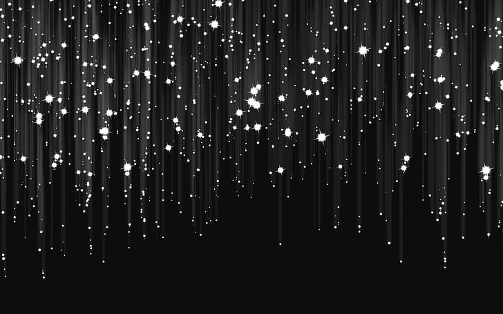 meteorito, lluvia, estrella, oscuro, bw, patrón, Fondo de pantalla HD