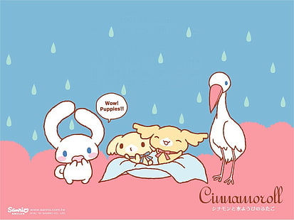 niemowlęta cinnamoroll Cinnamoroll i dzieci niespodzianka Anime Hello Kitty HD Art, Sweet, Hello Kitty, babies, cinnamoroll, sanrio, bocian, Tapety HD HD wallpaper