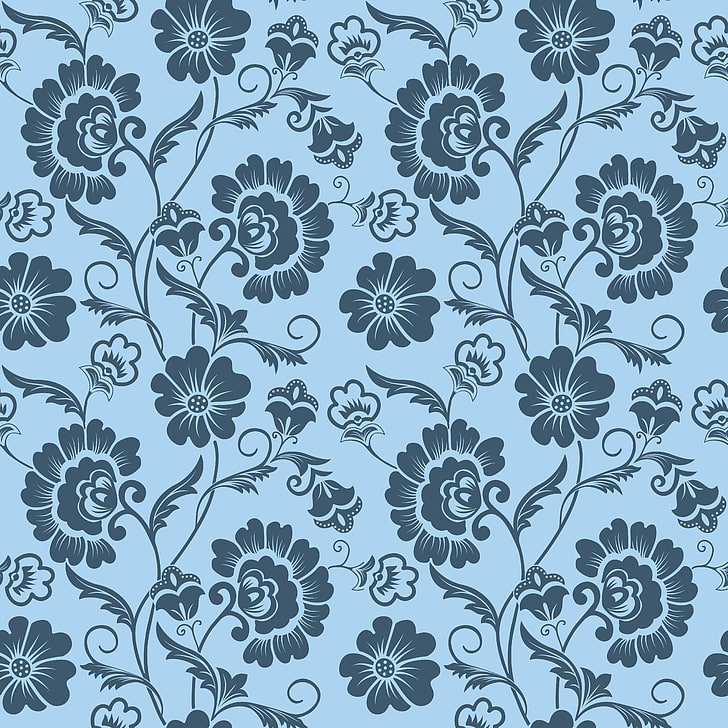 white and gray floral wallpaper, flowers, background, pattern, texture, ornament, vintage, HD wallpaper