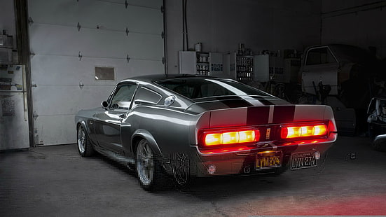 gray and black Shelby GT500 Eleanor, Mustang, Ford, Shelby, GT500, Eleanor, Muscle car, HD wallpaper HD wallpaper