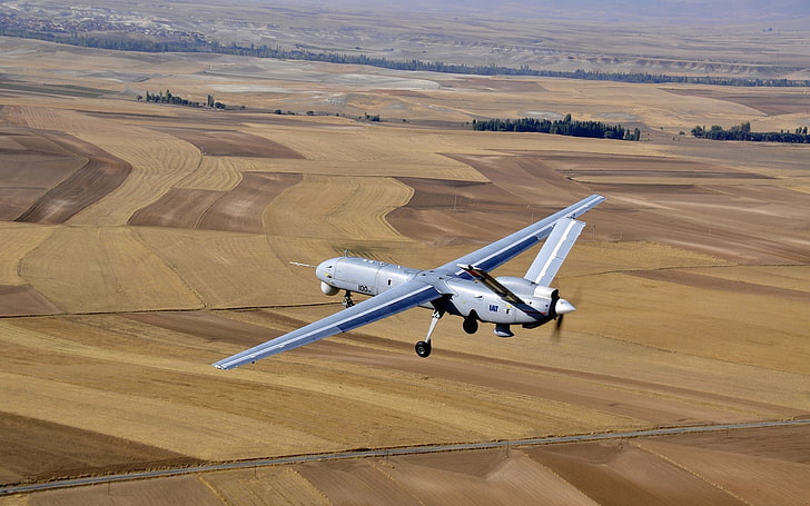 เครื่องบิน, สนาม, ภูมิทัศน์, เครื่องบินทหาร, ใบพัด, อุตสาหกรรมการบินและอวกาศของตุรกี, UAVs, วอลล์เปเปอร์ HD