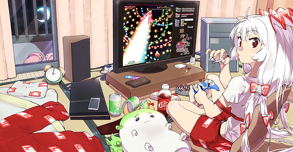 Anime, Touhou, Fujiwara no Mokou, Wallpaper HD HD wallpaper