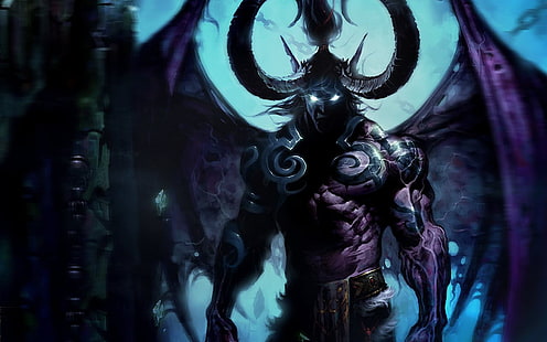 Картина на Terrorblade, демонът, уау, world of warcraft, Illidan, HD тапет HD wallpaper