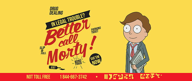 Mejor llame a Morty, clip de película, Rick and Morty, Morty Smith, tipografía, Fondo de pantalla HD HD wallpaper