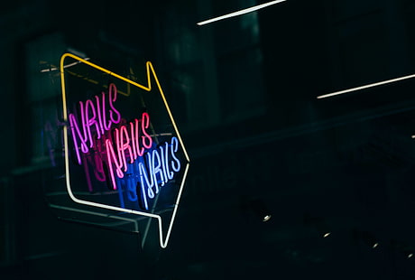 abstract, arrow, art, blur, building, business, colorful, conceptual, dark, design, display, electricity, graphic, illuminated, light, music, neon, neon sign, technology, text, HD wallpaper HD wallpaper