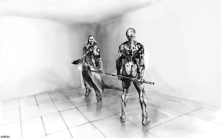 ชายสองคนยืนอยู่ในวอลเปเปอร์ห้อง Metal Gear Solid, วอลล์เปเปอร์ HD