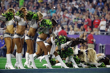 weiße Tops, NFL, Cheerleader, Seattle Seahawks, HD-Hintergrundbild HD wallpaper