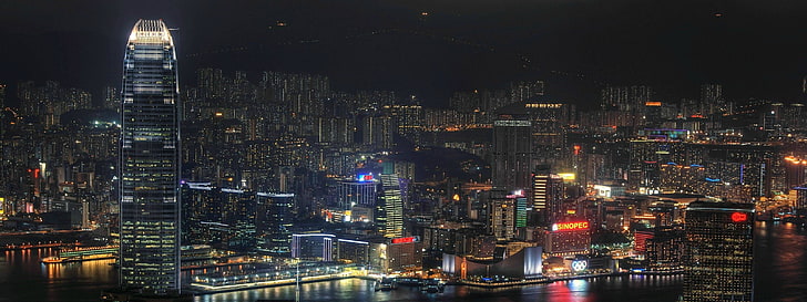 Paisaje urbano, ciudad, Hong Kong, China, Fondo de pantalla HD