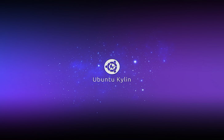 бело-фиолетовый логотип Ubuntu Kylin, Ubuntu, HD обои