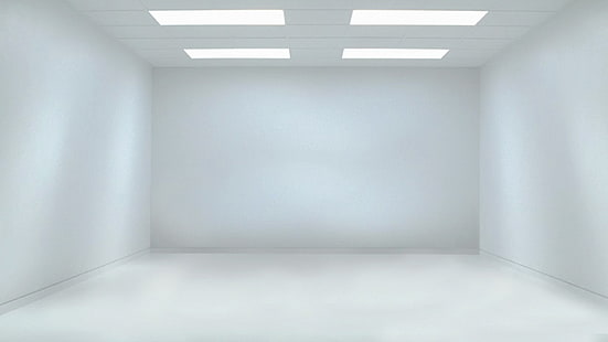 رف خشبي أبيض من طبقتين ، غرفة ، بساطتها، خلفية HD HD wallpaper