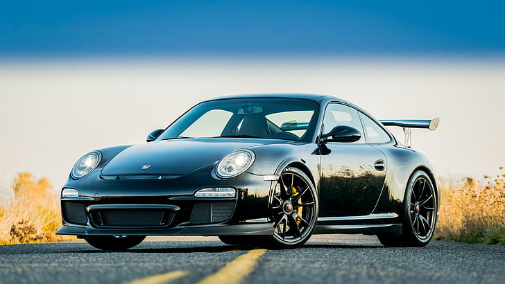 Porsche, Porsche 911 GT3, Черный Автомобиль, Автомобиль, Купе, Porsche 911 GT3 RS, Спортивный Автомобиль, HD обои