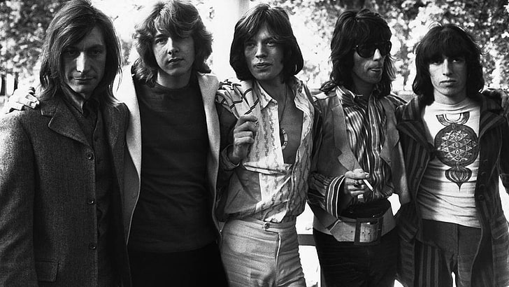 men, musician, rock stars, singer, Rolling Stones, Mick Jagger, Keith Richards, monochrome, legends, long hair, HD wallpaper