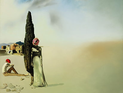 surrealizm, obraz, Salvador Dali, Necrophiliac Spring, Tapety HD HD wallpaper