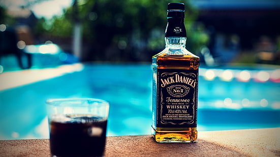 زجاجة ويسكي Jack Daniels Old No.7 تينيسي ، جاك دانيال ، ويسكي ، زجاجات ، كحول، خلفية HD HD wallpaper