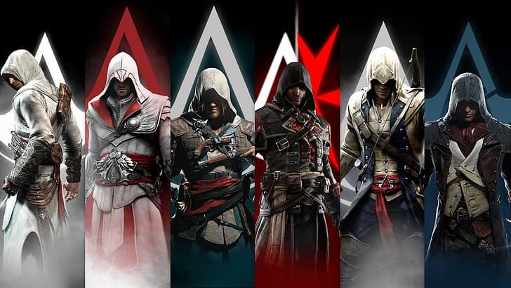 Assassin's Creed, Connor Kenway, Edward Kenway, Ezio Auditore, Arno Dorian, Shay Patrick Cormac, Altair Ibn La-Ahad, HD tapet