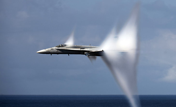 avion, militaire, booms soniques, FA-18 Hornet, Fond d'écran HD