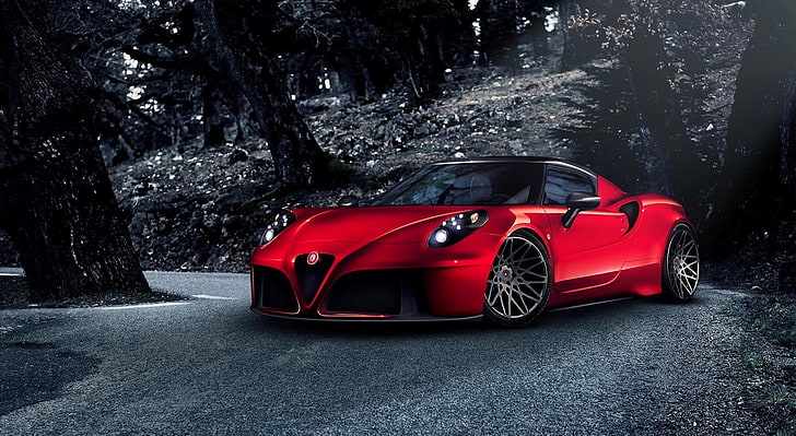 2014 Alfa Romeo 4C, รถเก๋ง ALFA ROMEO 4C สีแดง, รถยนต์, Supercars, Alfa, Romeo, 2014, วอลล์เปเปอร์ HD