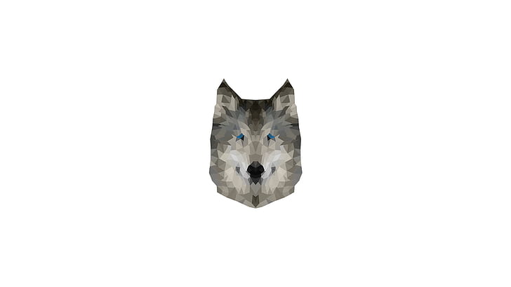 poli rendah, serigala, sederhana, Wallpaper HD