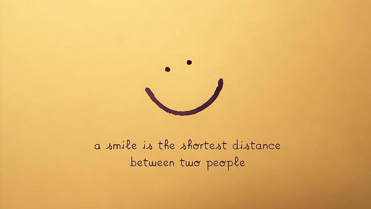 smiley with text oveylay, quote, simple background, typography, minimalism, HD wallpaper