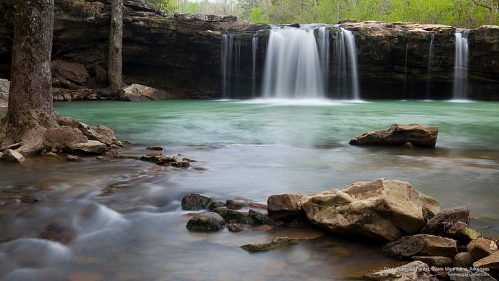 Ozark National Forest, Ozark Mountains, Arkansas, Waterfalls, HD wallpaper